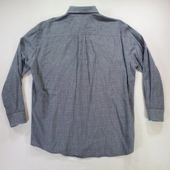 Pal Zileri Shirt Men Size 43 17" Gray Windowpane Plaid Casual Luxury Button Down - Picture 10 of 15